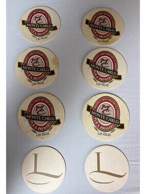 Monte Carlo Las Vegas Pub & Brewery Coasters Set Of 6 Set of 2 for L'Auberge